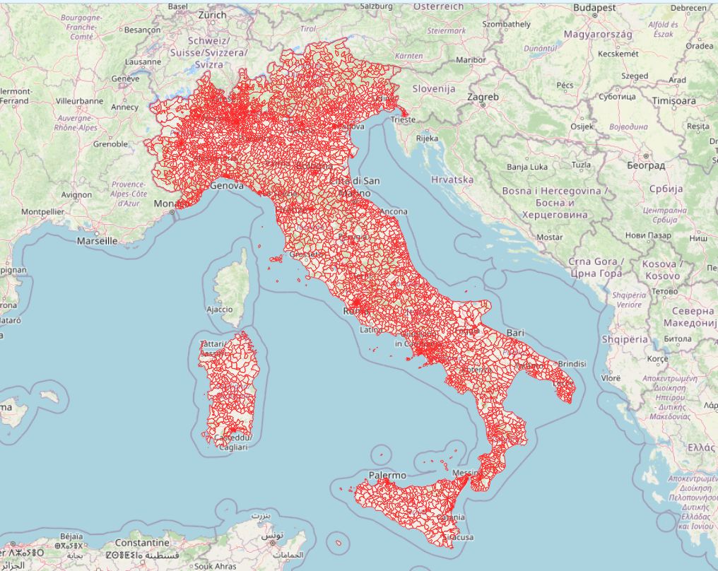 Mappa CAP Italia come file vettoriale
